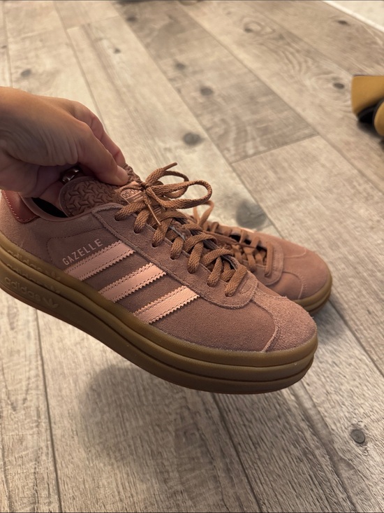 adidas Shoes - adidas Gazelle Women’s Suede Sneaker in Rosewood with Pink Stripes